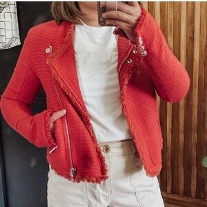 Anthropologie BlankNYC Tweed Zip Moto Jacket. XS Gently used.